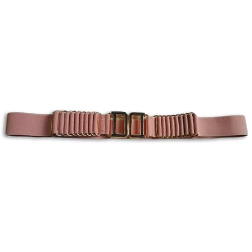 F Dream Women’s Wide Elastic Stretch Waist Belts for Women Cinch Belt for Dresses D Rings Buckle (Pink)