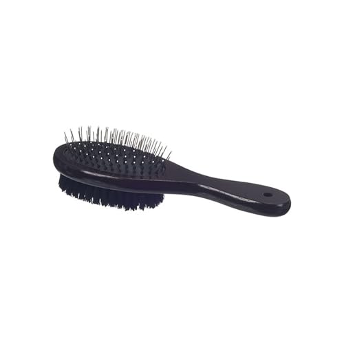 Emily Pets Double Sided Pin and Bristle pet Brush for Dogs & Cats, Grooming Comb Cleans Pets Shedding & Dirt for Short Medium or Long Hair (Color: Black)