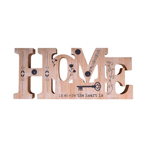 F DREAM Wood Home Decorative Cutout Word Wall Decor, Multicolor Wooden Freestanding Block Letters, Wall Mounted Sign