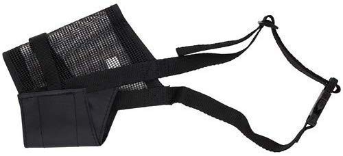 Emily Pets Adjustable Nylon Muzzle for Pets (Small, Black)