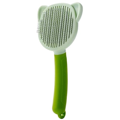 Emily Pets Self-Cleaning Grooming Brush | Grooming Pet Brush | Pet Grooming Brush for Dogs, Cats, Bunnies, Easy to Remove Loose Undercoat, Massage Tool for Pets, Suitable (Green)