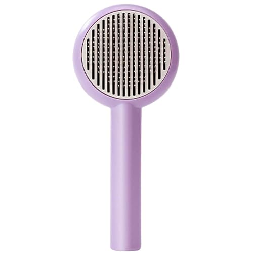 Cature Care by Nature Cat Brush for Shedding, Shedding Hair and Fur - Comb for Dogs, Cats, Deshedding Brush Easily Removes Tangled Hair and Loose Undercoat, Self-Cleaning Pets Grooming Tool (Purple)
