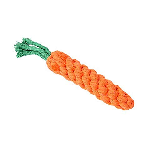 emily pets Carrot Rope Toy Wool Natural Vegetable Dye, Premium Dog Toy