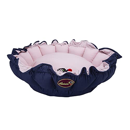 Lulala Calming Dog Bed & Cat Bed, Anti-Anxiety Donut Dog Cuddler Bed, Warming Reversibe Cozy Soft Dogs Round Bed, Fluffy Cotton Pet Cats Cushion Bed for Small Medium Dogs and Cats (Size: Medium, Color:Pink Blue)