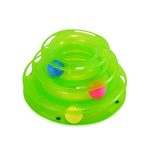 cature Care by Nature Cat Toy 3 Level Tower Ball&Track Roller Interactive Cat Chaser Toy(Green)