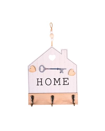 F DREAM Key Holder for Wall Decorative Hooks Home Sign House Decor Hers-Rustic-Homely Storage Hooks Wall Hanging Hooks Wooden Sign Key Hanger Strap