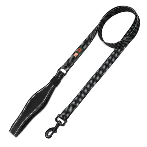 Cature Care by Nature Nylon Dog Leash Durable Training Lead, Strong Padded Handle for Walking Running of All Breed Dogs (Black, Medium)