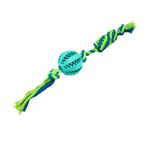 emily pets Dog Rope Toy Teething Toy Chew Toy Durable Treat Dispenser Tug of War Training Toy Teeth Cleaning Ball Interactive Toy Pet Stimulation for Aggressive Chewers Ball Rope Toy(Sky Blue)