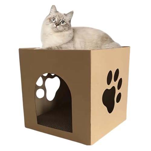 cature Care by Nature Cat Cardboard Scratcher,Cat Cardboard House With Scratch Pads Cat Play House Cat Bed For Indoor,Hideout For Rabbit Bunny Small Animals