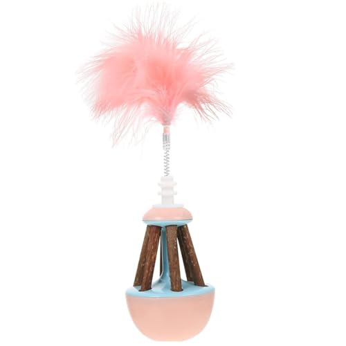 Cature Kitten Toys Interactive Cat Toys for Indoor, Cats Tumbler Toys,Cat Playing Toy, Kitten Play for Birthday Gift Teething Toys (Color-Pink)