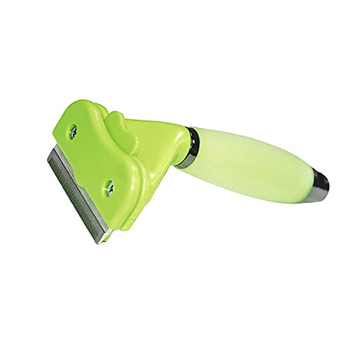 Emily Pets DE shedding Tool, Grooming Brush for Dogs, Cats, Professional DE shedding Brush for Small, Medium & Large Pets with Comfortable Silicone Handle
