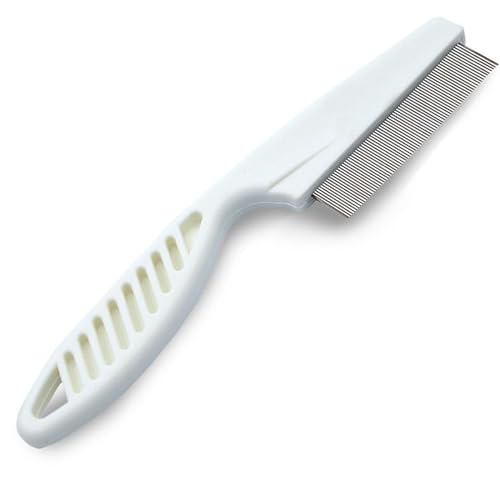 Emily Pets Flea Comb for Cats Pet Hair, Dog Comb for Grooming, Metal Detangling Pet Comb for Long-Haired Dogs and Cats, Stainless Steel Comb Brush to Remove Knots