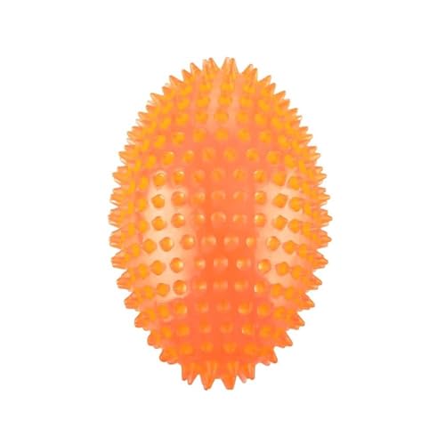 emily pets Dog Spike Squeaky Football Chew Toy for Aggressive Chewers Teeth Cleaning Training Playing Squeaky Dog Toys Dogs Interactive Durable for All Dogs