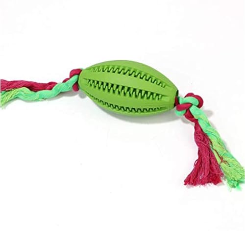 emily pets Dog Toy Pet Rubber Toy Molars Clean Teeth Rugby Medium and Large Dog Toys (Green)