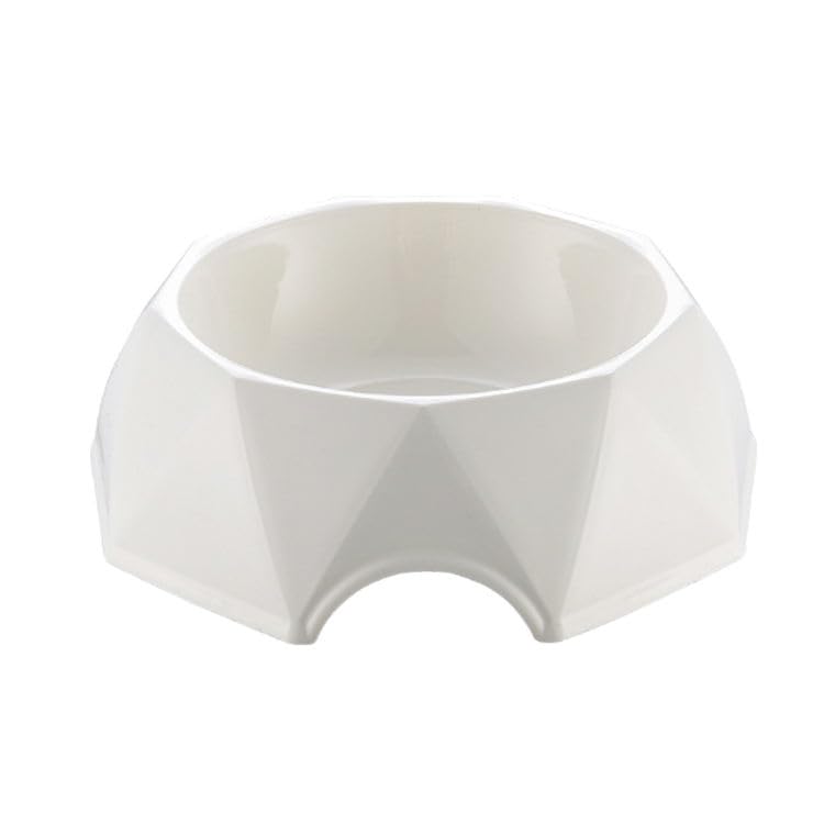 Emily Pets Durable Plastic Pet Food & Water Bowl | Non-Slip Geometric Design Dog Cat Feeding Bowl | Lightweight & Easy to Clean Pet Dish for Small, Medium & Large Pets (Large)