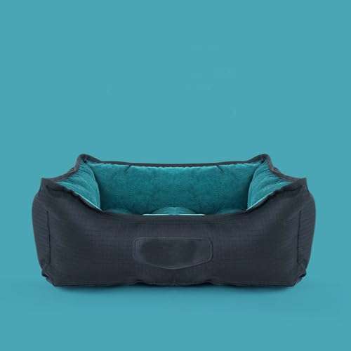 emily pets Dog Bed for Small Dogs and Cats, Wide Sided Washable Bed, Durable Pet Cuddle Bed, Warm Soft Cool Puppy Bed for Sleeping, Non-Slip Bottom (Green, Small)