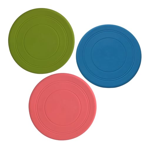 cature Care by Nature Dog Frisbee Fetch Dog Toys Flying Disc Throw Durable Non-Toxic Rubber Outdoor Dog Training Toy Lightweight Exercise Playing Chew Flyer,7 Inch Colors May Vary Pack Of 3