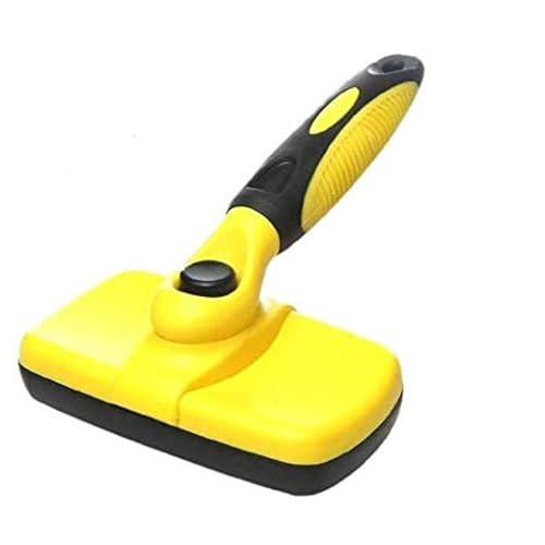 SRIPET Pets Self Cleaning Slicker Brush with Ergonomic Non-Slip Handle for Pet Grooming Gently Removes Tangled Matted Fur from Cats and Dogs and Reduces Shedding