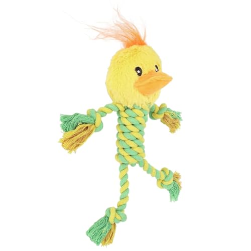 Cature Dog Rope Toy Dog Teething Toys with Animals Shape, The Durable Rope Dog Toys with Plush Cute Head, Pet Dog Rope Toys for Medium and Large Dogs (Yellow)