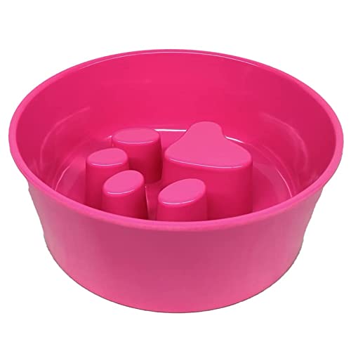 Emily Pets Pet Bowl for 100% Melamine & Premium Stainless Steel Dog Cat Bowls Slow Feeding Dog Bowls Cat for Slow Food Treat Pet Dog for Puppy Treat Non-Slip(Pack of 1,N)