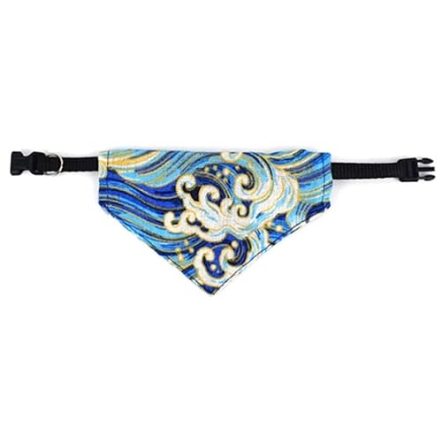 Cature Care by Nature Adjustable Cute Medium Dog Collars Puppy Pet Slobber Towel Outdoor Cats Collar Dog Collar Neckerchief/Blue/Medium
