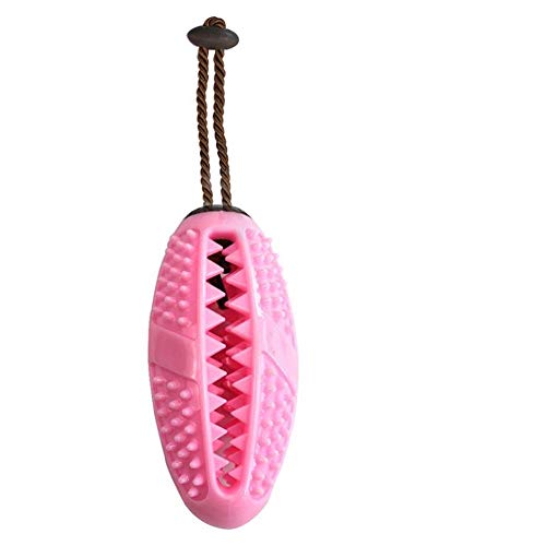 Emily Pets Dogs Chew Toys Ball,Durable Dog Toy for Aggressive Chewers Toothbrush, Small Medium Rope Toys Puppy Teeth Cleaning,Chewing,Training IQ and Interactive Food Treat Dispensing (Pink)