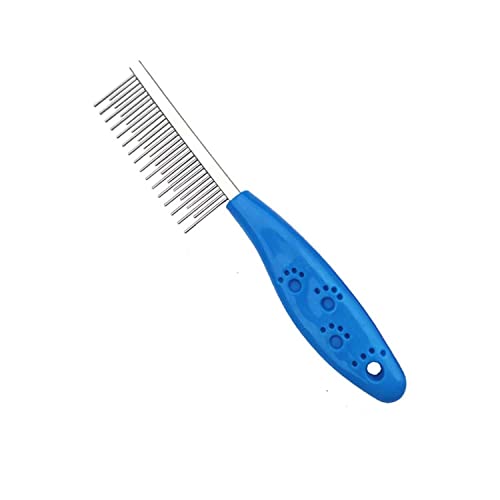 SRIPET Comb for Dogs & Cats,Dog Grooming Comb,Cat Comb,Dog Combs for Grooming,Metal Dog Comb for Removing Matted Fur, Knots & Tangles,Shedding Comb (S,Blue)
