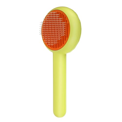 Cature Care by Nature Dog Grooming Brush - Dog Cat Bunny Pet Self Cleaning Slicker Brush - Easy to Remove Loose Undercoat, Pet Massaging Tool Suitable for Pets with Long or Short Hair (Green)