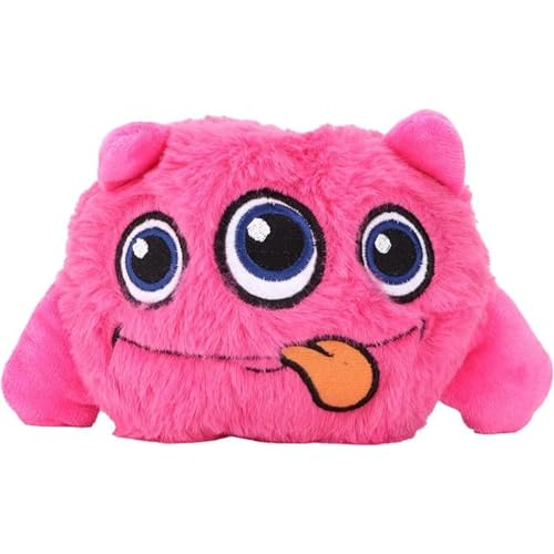 emily pets Dog Electric Bouncing Ball Toy, Monster Giggling Shake Ball Toy, Washable Cute Plush Cover, Safe and Healthy, Help Your Dog Exercise More and Have Fun (Pink Hair)
