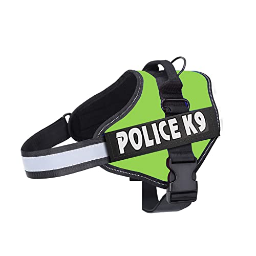 Emily Pets Police-K9 Dog Harness,No Pull Harness,Breathable and Easy Control with Handle & Leash Attachment ,Easy Walking Training ,Dog Training No Escape Adjustable Reflective Vest(S,Light Green)