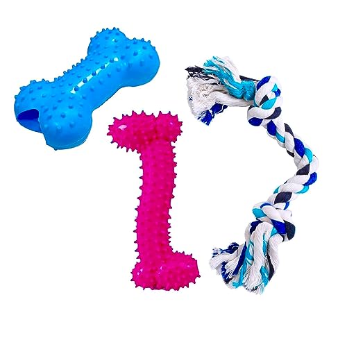 cature Care by Nature Dog Rope Toys Puppy Small and Medium Dogs Dogs Interactive Durable Washable Cotton Dog Chew Rope Toys Teeth Cleaning (Multicolor, Pack of 3)(D3)