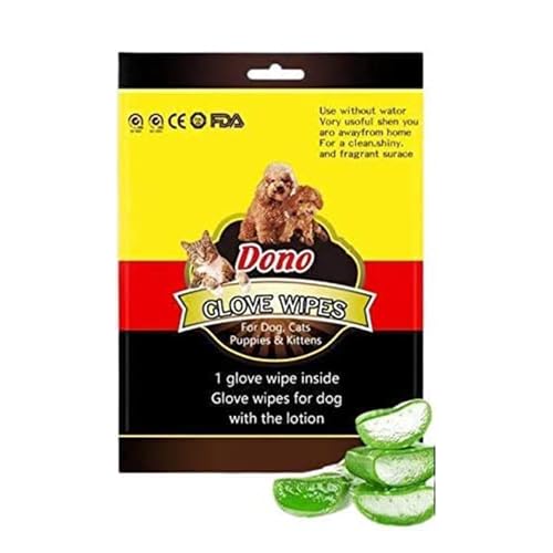 Dono Pet Bathing Gloves Wipes Deodorization Removal Cleaning for Cats and Dogs (Pack of 2)