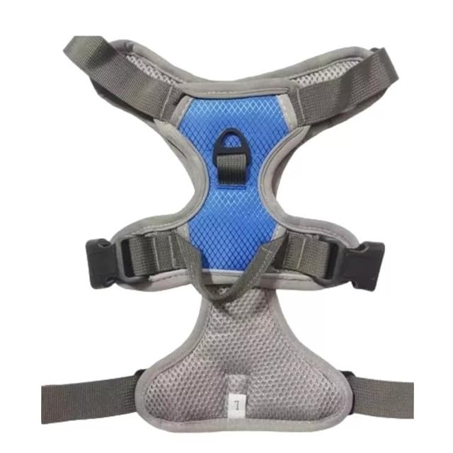 Emily Pets Dog Harness, No-Pull Pet Harness with 2 Leash Clips, Adjustable Soft Padded Dog Vest, Easy Control Handle for Large Dogs (Blue, L)