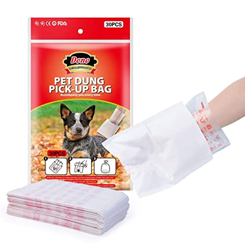 DONO Flushable Thick Pooch Doggie Bags for Poop Suitable for Mushy Poo (30 Pcs)