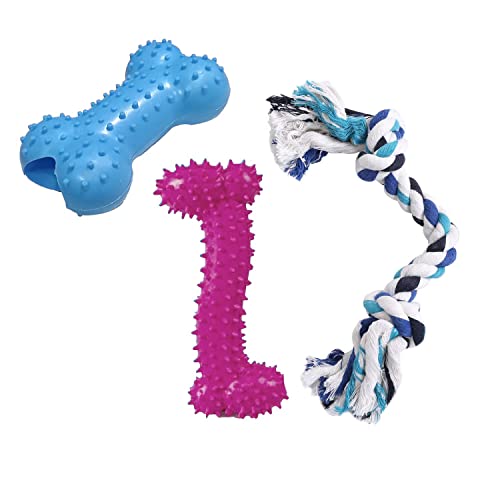 cature Care by Nature Dog Rope Toys Puppy Small And Medium Dogs Dogs Interactive Durable Washable Cotton Dog Chew Rope Toys Teeth Cleaning(Color May Vary,Pack Of 3)