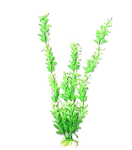 emily pets Artificial Aquarium Plastic Plant for Fish Tank Decoration (Green)(Height: 38 cm)