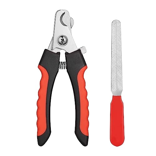 Cature Care by Nature Dog Nail Clippers, Professional Pet Nail Clipper & Trimmers with Safety Guard to Avoid Over Cutting, with Nail File for Medium Dog and Cat(Nail Cutter Clipper and Filer)