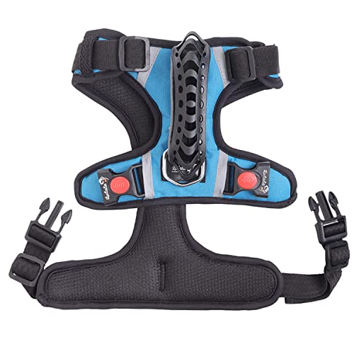 Lulala Dog Harness Pet Harness Adjustable Outdoor Pet Vest Reflective Oxford Material Vest for Dogs Easy Control for Small Medium Large Dogs (L,Sky Blue)