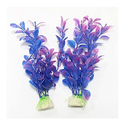 emily pets Seaweed Artificial Plastic Plants for Aquarium/Fish Tank, Household and Office Decorations (Color:Blue Pink)(Pack of 2)