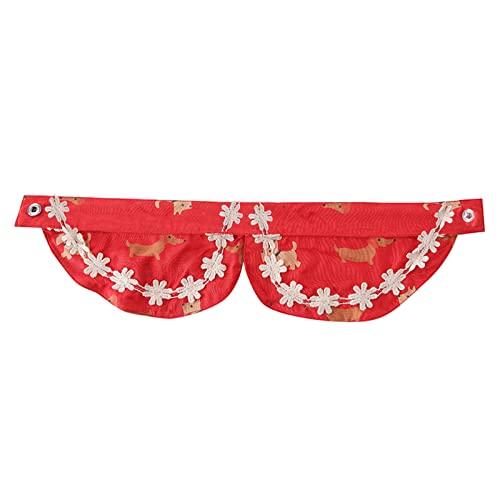 Lulala Dog Bandana Collar Bow Ties for Puppy Peint Cats Wedding Birthday Party Dog Collar Lace Attachment Bowties Neckties Party Dress Collar Outfits Grooming Accessories Costumes(L,Red)