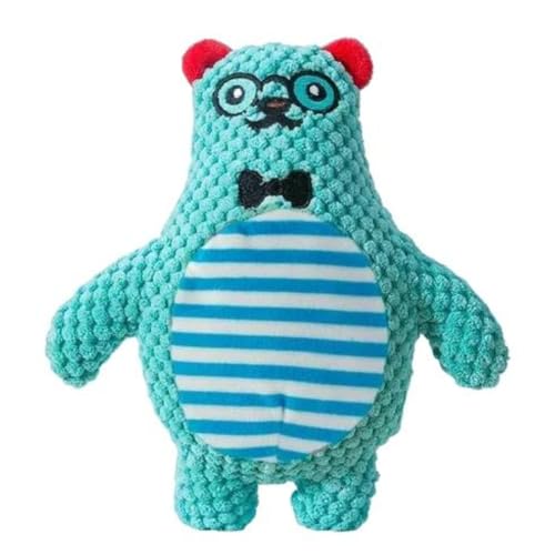 Cature Dog Toys Pet Plush Toys Cat Dog Educational Toys Cute Animal Anti-Bite Interactive Squeaky Pet Dog Teeth Cleaning Chew Toys-Bear