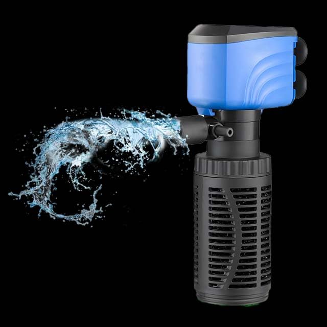 Cature Care by Nature Fish Tank Filter - Silent Internal Aquarium Filter for Clean Water, Air Pump, and Waves - Biochemical Filtration for Healthy Fish and Turtles (6W-600L/H, Blue-Black)
