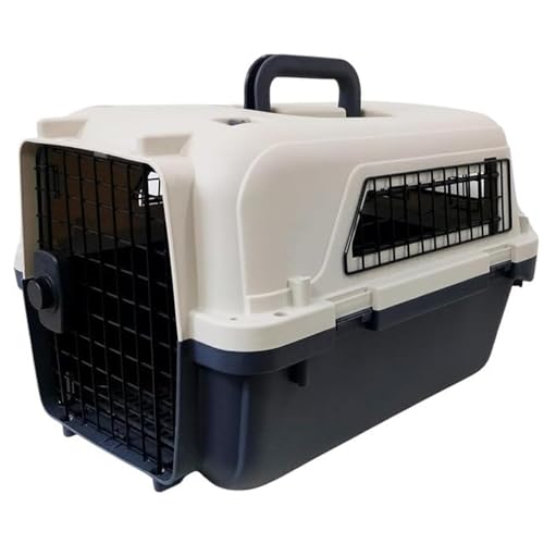 Cature Care by Nature Plastic Kennels Pet Carrier Rolling Plastic Airline Approved Wire Door Travel Dog Crate, Medium (56 L x 40 W x 38 H (CM)