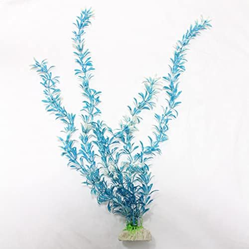 emily pets Artificial Seaweed Water Plants for Aquarium, Plastic Fish Tank Plant Decorations (Blue)