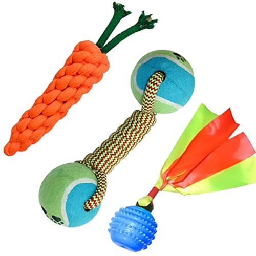 cature Care by Nature Rope Toys, Squeaky Toy, Carrot Rope, Dumbbel Toys for Dogs & Puppies (Multi Color Pack of 3)(Combo14)