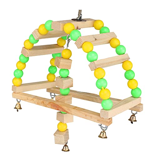 Wild Bird Care Bird Swing Toys, Chew Toys with Hanging Cage Toys for Small Parakeets, Cockatiels, Conures, Finches, Budgie, Macaws, Parrots, Love Birds (Multicolor, L 22 X W 10.5 x H 25 cm)