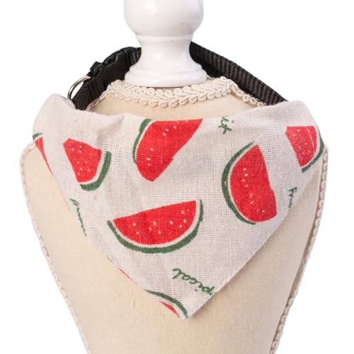 Emily Pets Adjustable Cute Large Dog Collars Puppy Pet Slobber Towel Outdoor Cats Collar Dog Collar Neckerchief/Watermelon/Large