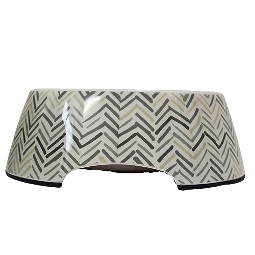 Emily Pets Printed Melamine Dog Food Bowl, Non Skid Base,Anti-Slip Pet Feeder Bowls, Pet Water & Food Bowl for Dogs and Cats 800Ml (Zig Zag Design)