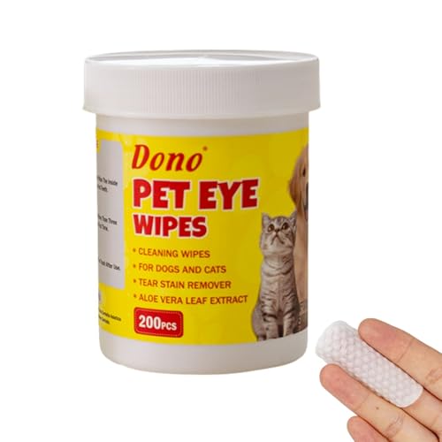 Emily Pets Eye Wipes for Dogs and Cats - Pack of 200, Tear Stain Remover, Gentle Eye Cleansing for Puppies and Kittens, Removes Dirt, Discharge and Crusts