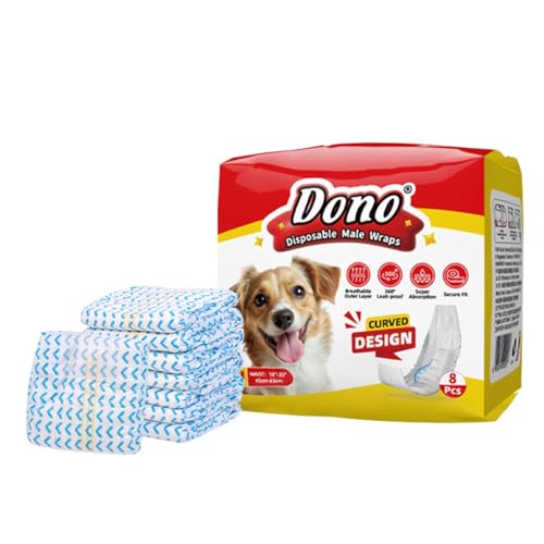 Emily Pets Disposable Male Dog Wraps – Leakproof Dog Diapers for Male Dogs, Contoured Design, Super Absorbent, Comfortable Fit – M (18-25 cm)